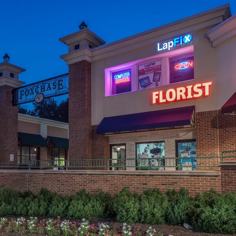 Exterior view of LapFix computer repair shop in Alexandria, Virginia